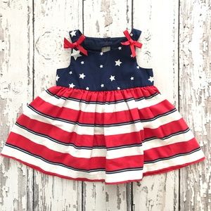Bonnie Baby Girl Red White Blue Dress 6-9 M